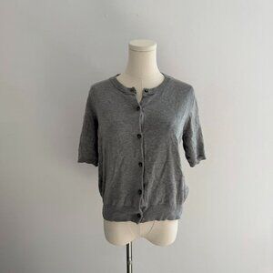 H&M Grey Short Sleeve Button  Up Cardigan| Women’s Size Medium